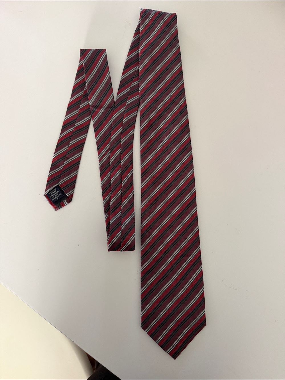 Classic Mens Red Striped Tie - Professional Look